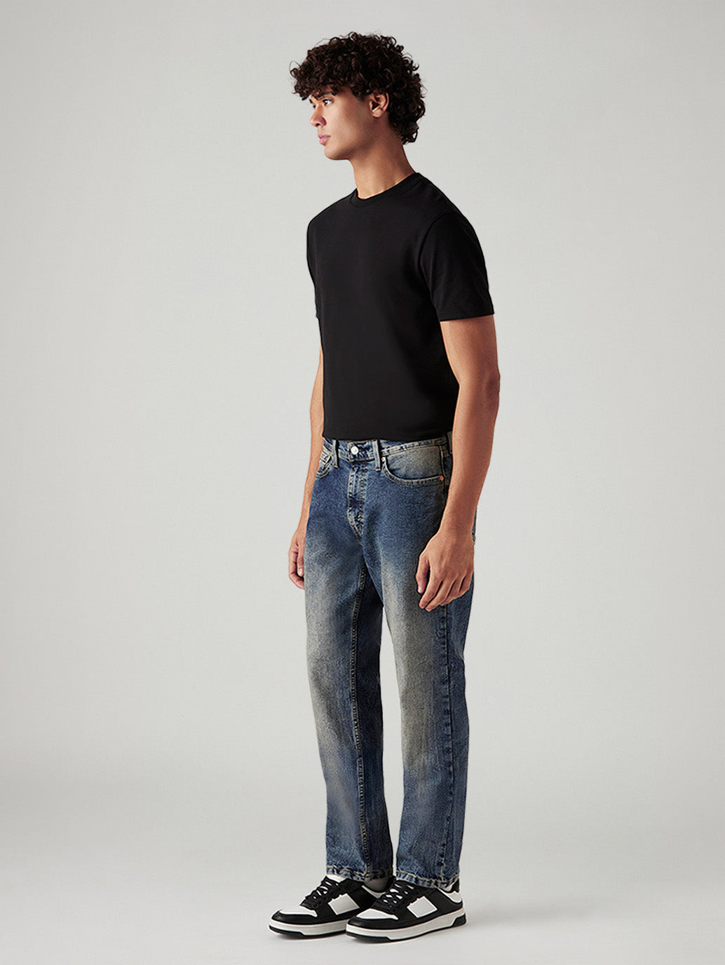 Men's Tinted 541 Blue Athletic Tapered Fit Mid Rise Jeans - Side View