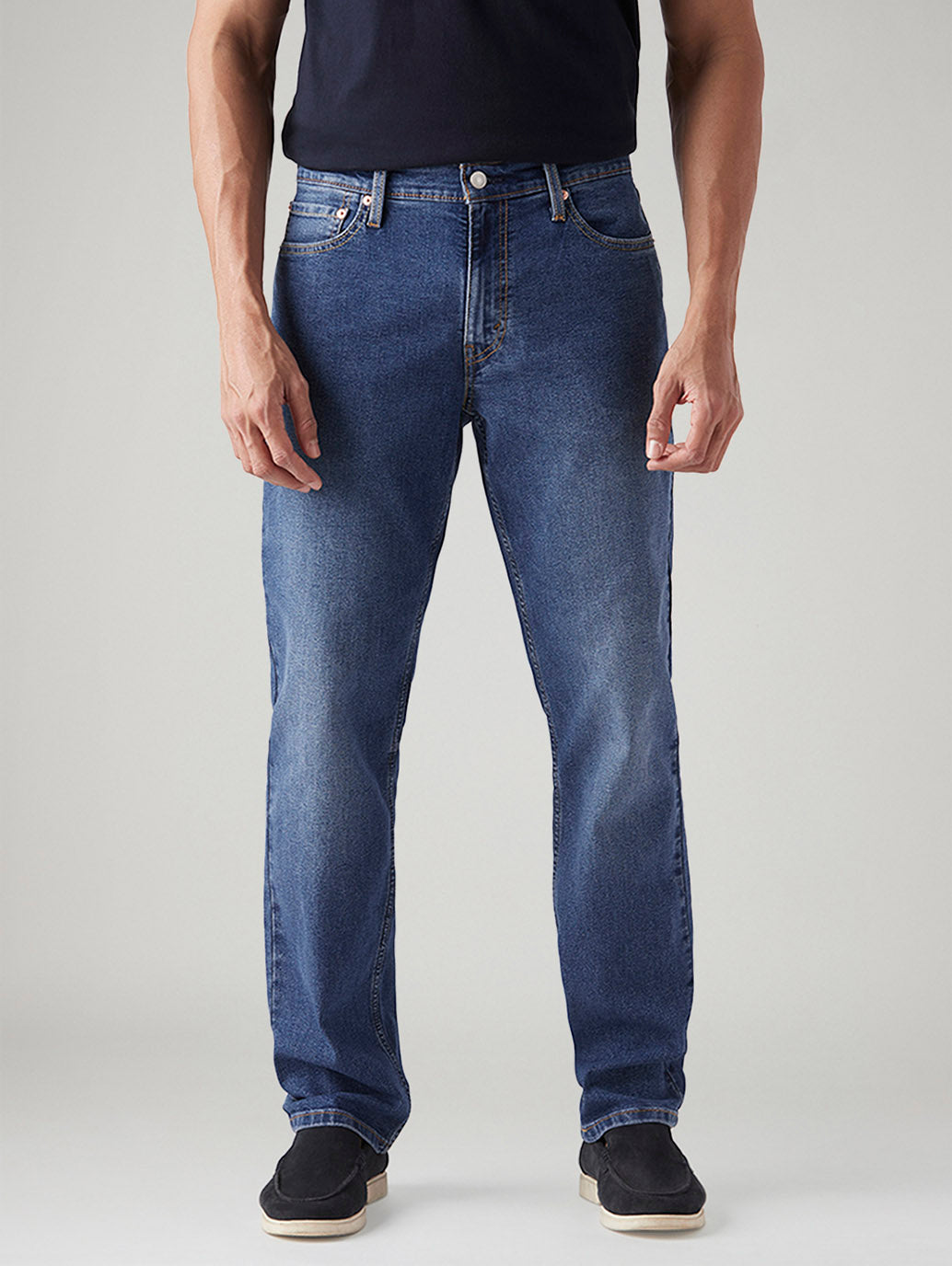 Men's 541 Blue Athletic Tapered Fit Mid Rise Jeans - Front View