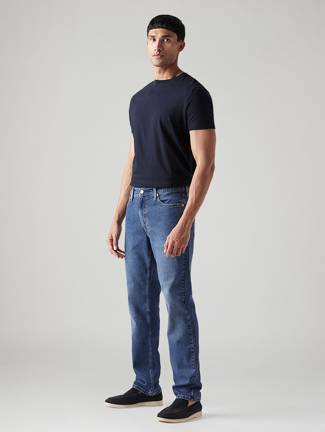 Men's 541 Blue Athletic Tapered Fit Mid Rise Jeans - Side View