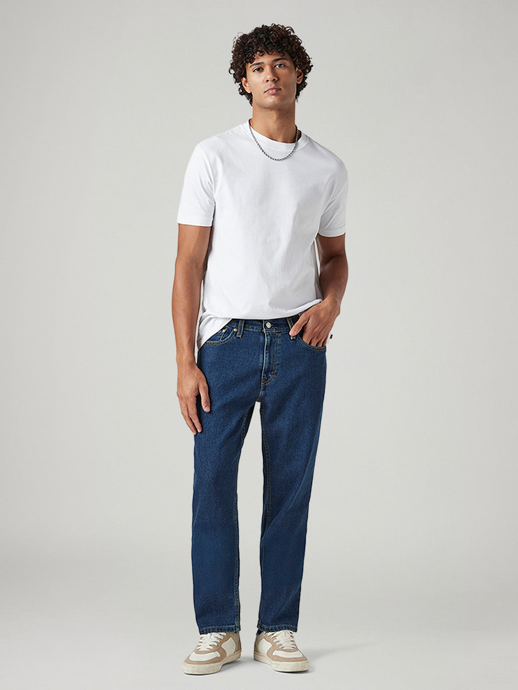 Men's 541 Indigo Athletic Tapered Fit Mid Rise Tinted Jeans - Styleshot View