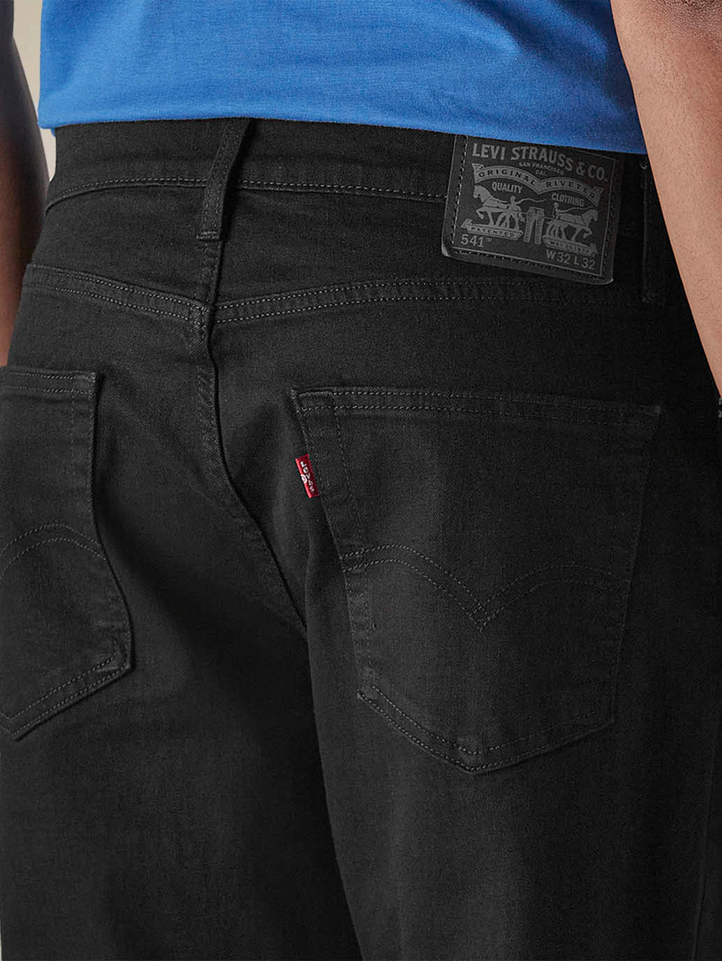 Mens 541 Mid Rise Athletic Tapered Fit Cotton Stretch Blend Jeans - Detail View