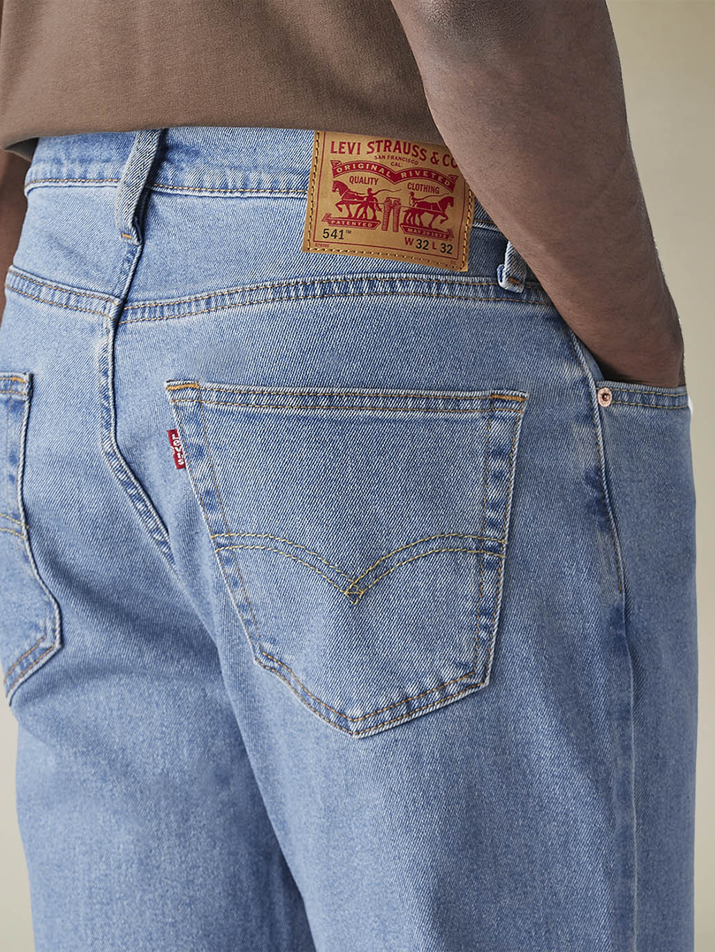 Mens 541 Mid Rise Athletic Tapered Fit Cotton Stretch Blend Jeans - Detail View