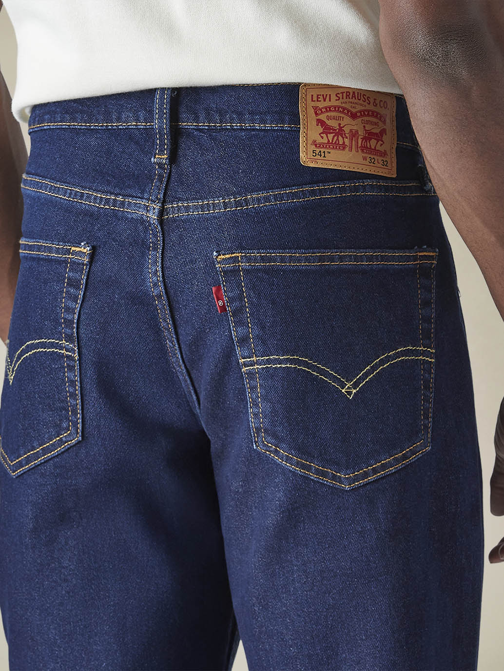 Mens 541 Mid Rise Athletic Tapered Fit Cotton Stretch Blend Jeans - Detail View