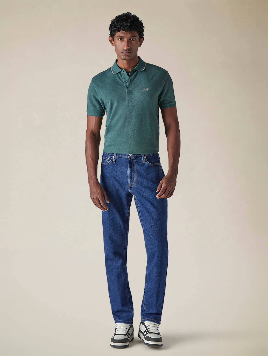 Mens 541 Mid Rise Athletic Tapered Fit Cotton Stretch Blend Jeans - Front View