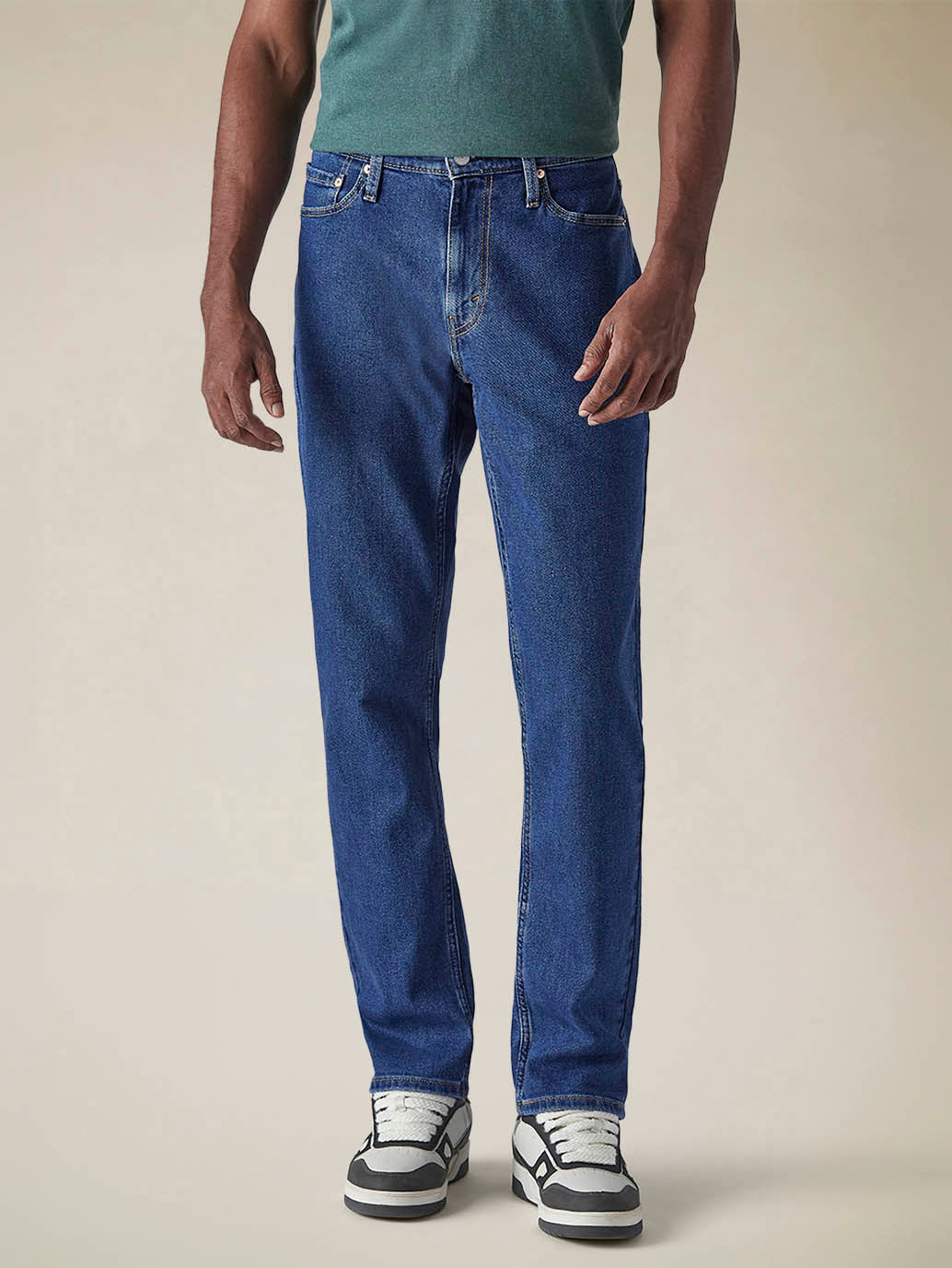 Mens 541 Mid Rise Athletic Tapered Fit Cotton Stretch Blend Jeans - Front View