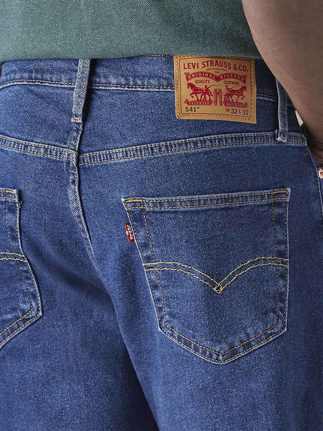 Mens 541 Mid Rise Athletic Tapered Fit Cotton Stretch Blend Jeans - Detail View