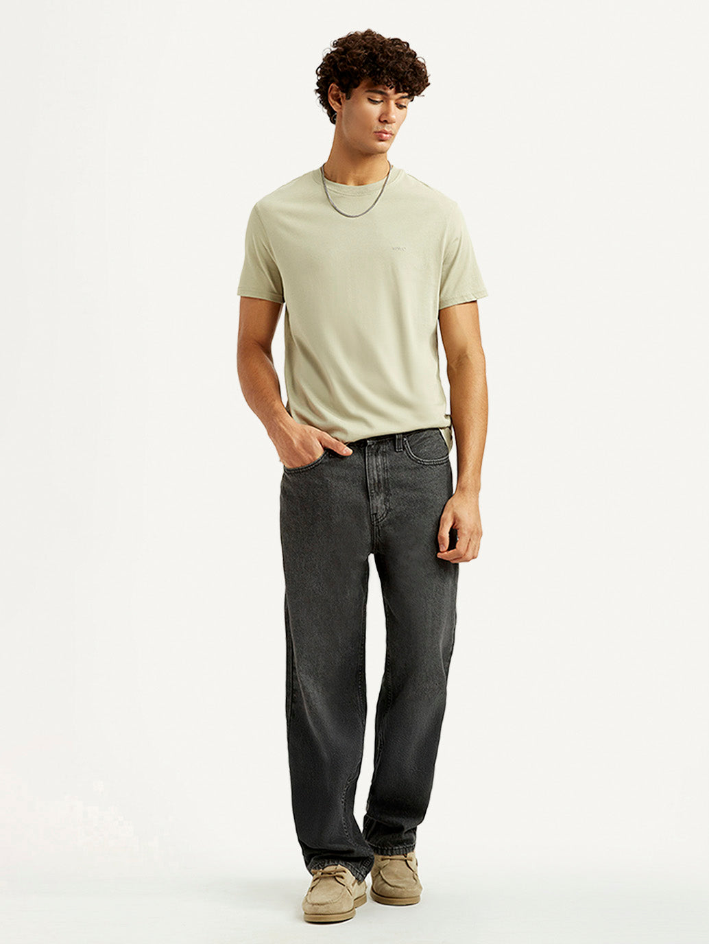 Men's 568 Black Loose Fit Mid Rise Jeans