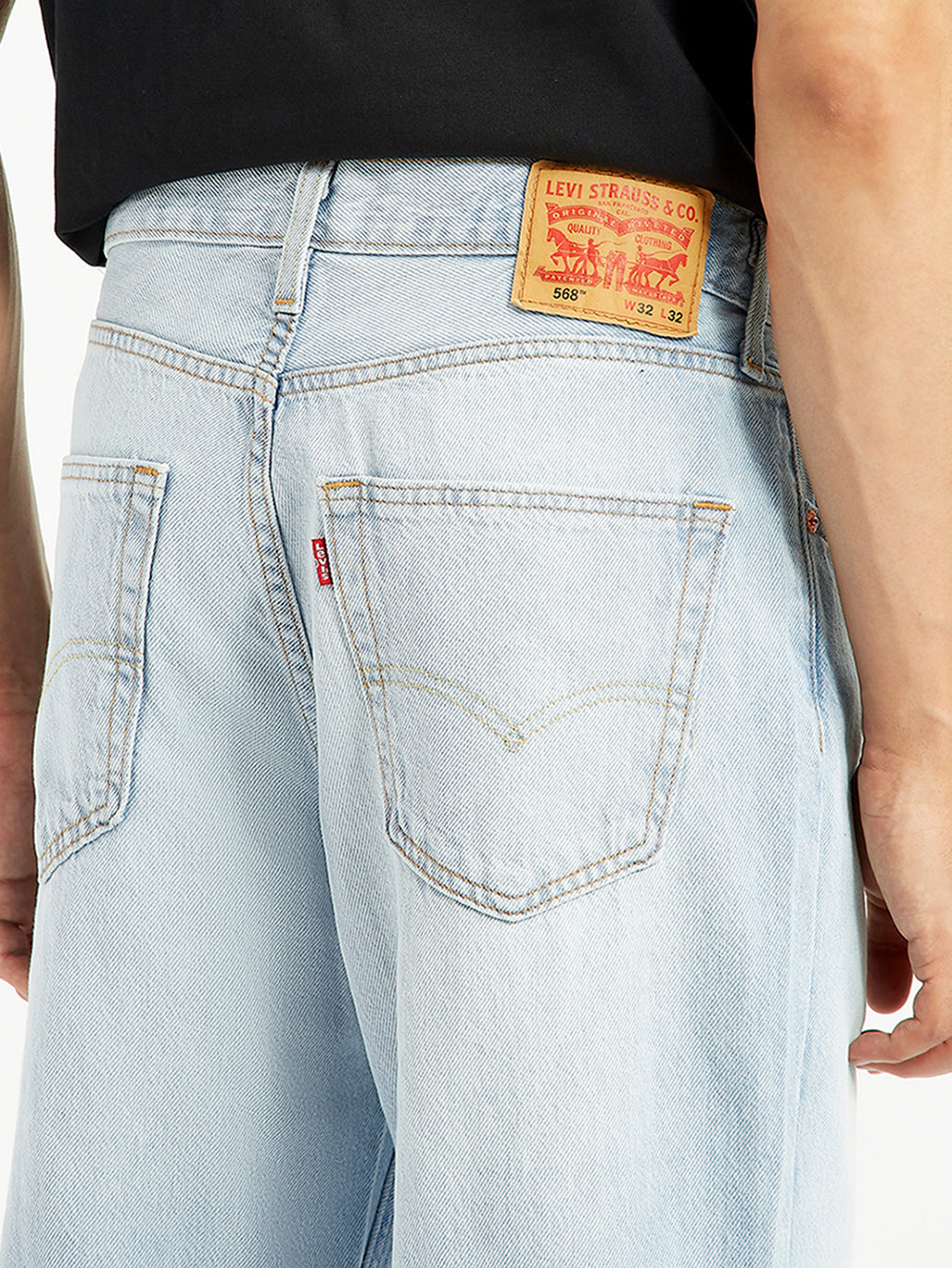 Men's 568 Light Indigo Loose Fit Mid Rise Jeans - Detail View