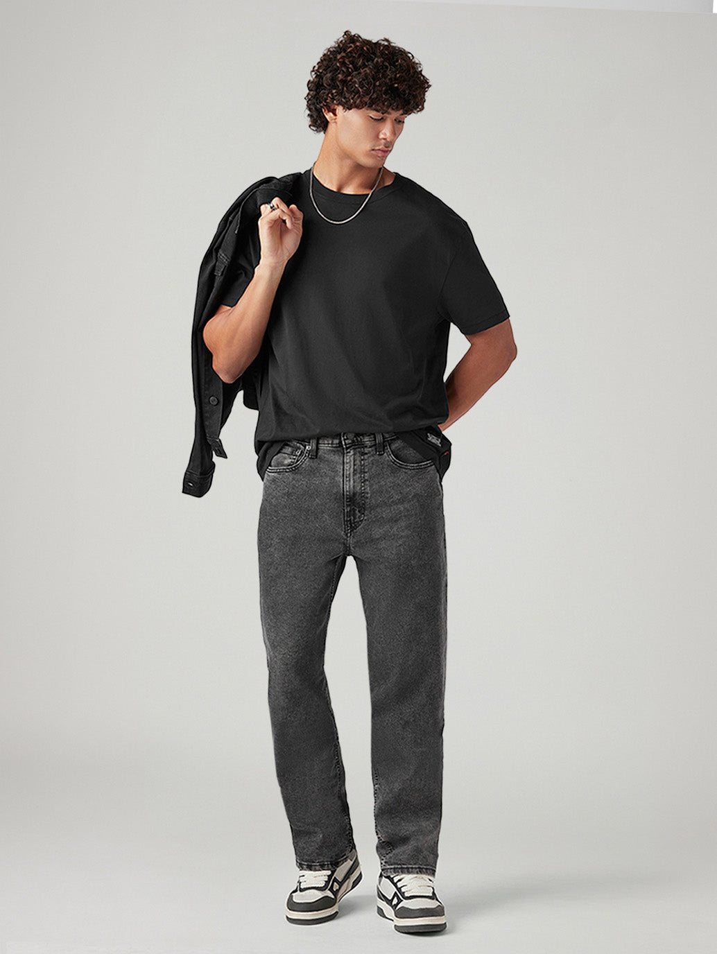 Men's 568 Grey Loose Fit Mid Rise Jeans