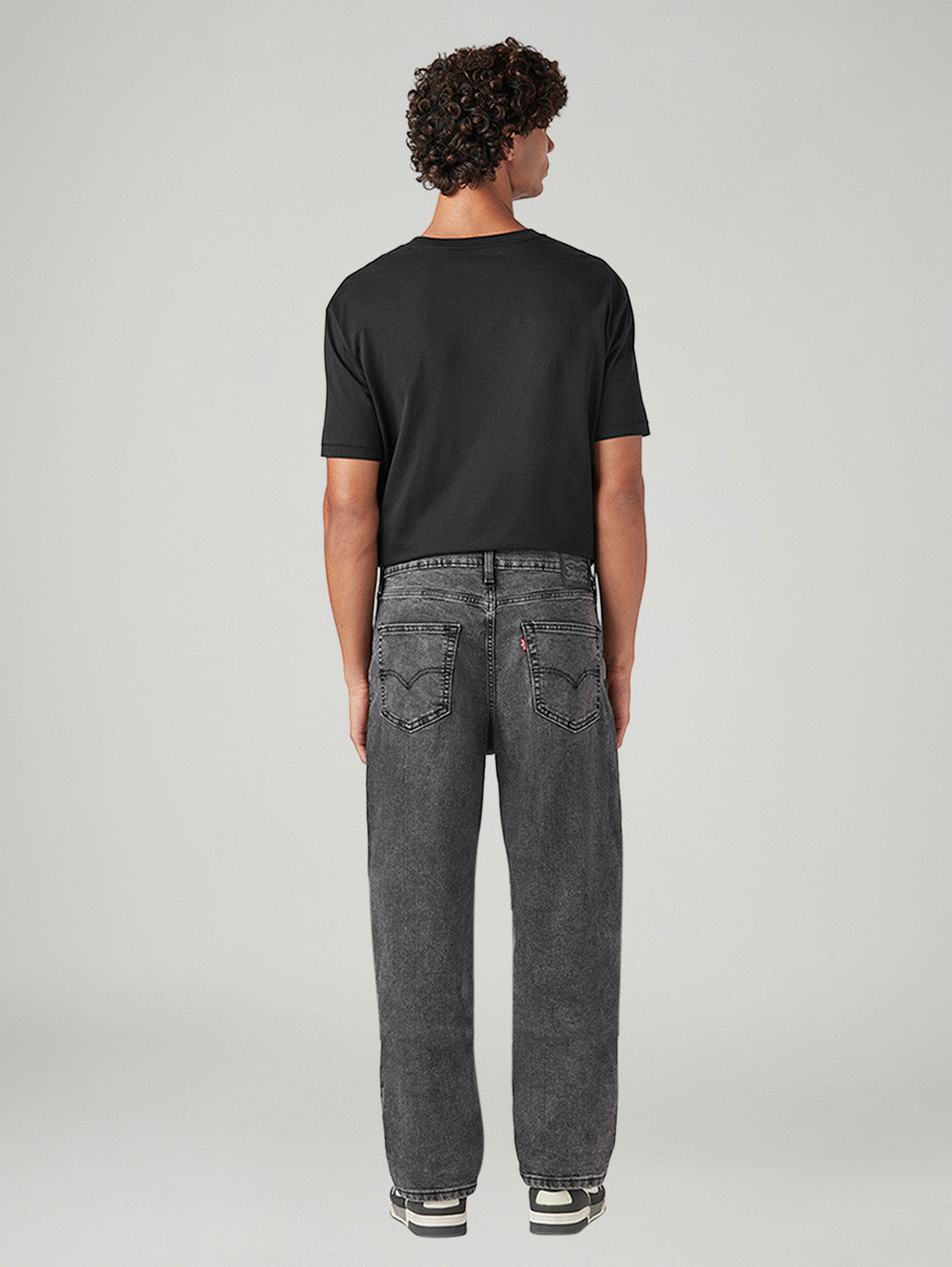 Men's 568 Grey Loose Fit Mid Rise Jeans - Back View