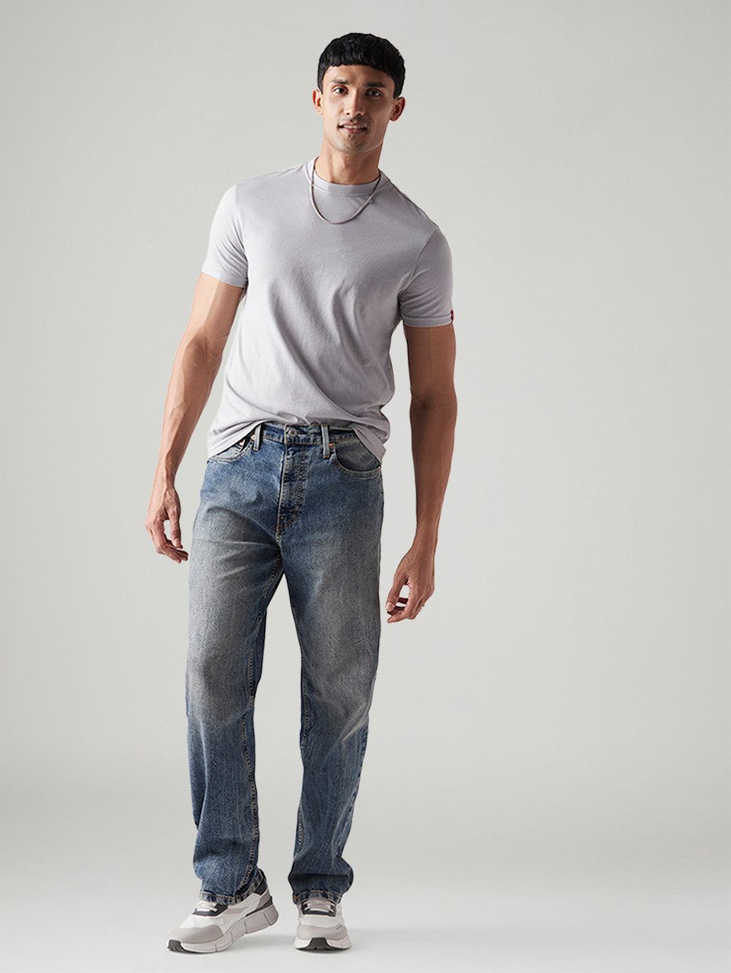 Men's 568 Med Indigo Loose Fit Mid Rise Jeans