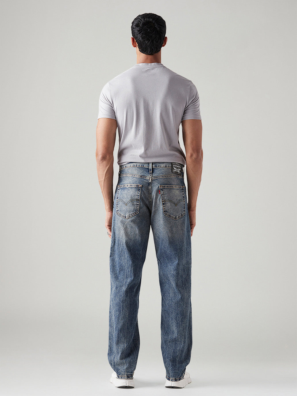 Men's 568 Blue Loose Fit Mid Rise Jeans - Back View