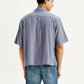 Men's Checkered Blue Boxy Shirt - Back View