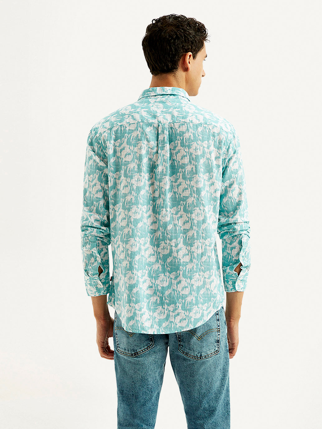 Men's Abstract Slim Fit Shirt - Back View