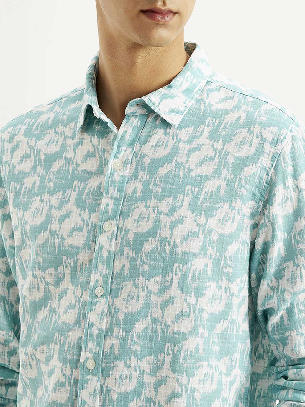 Men's Abstract Slim Fit Shirt - Detail View