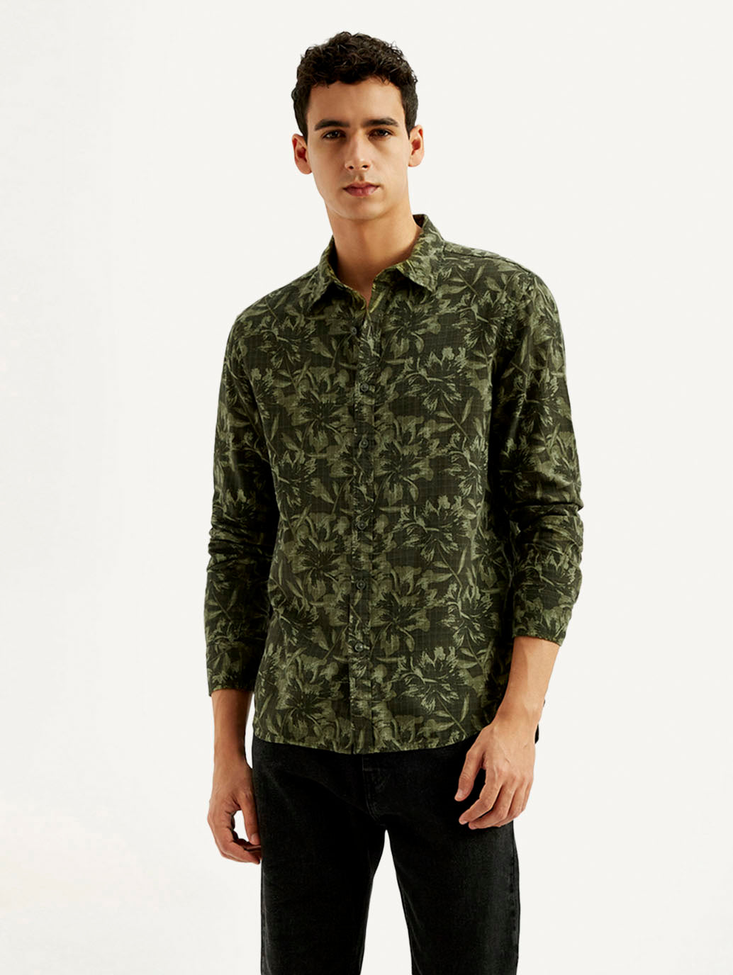 Men's Floral Slim Fit Shirt - Styleshot View
