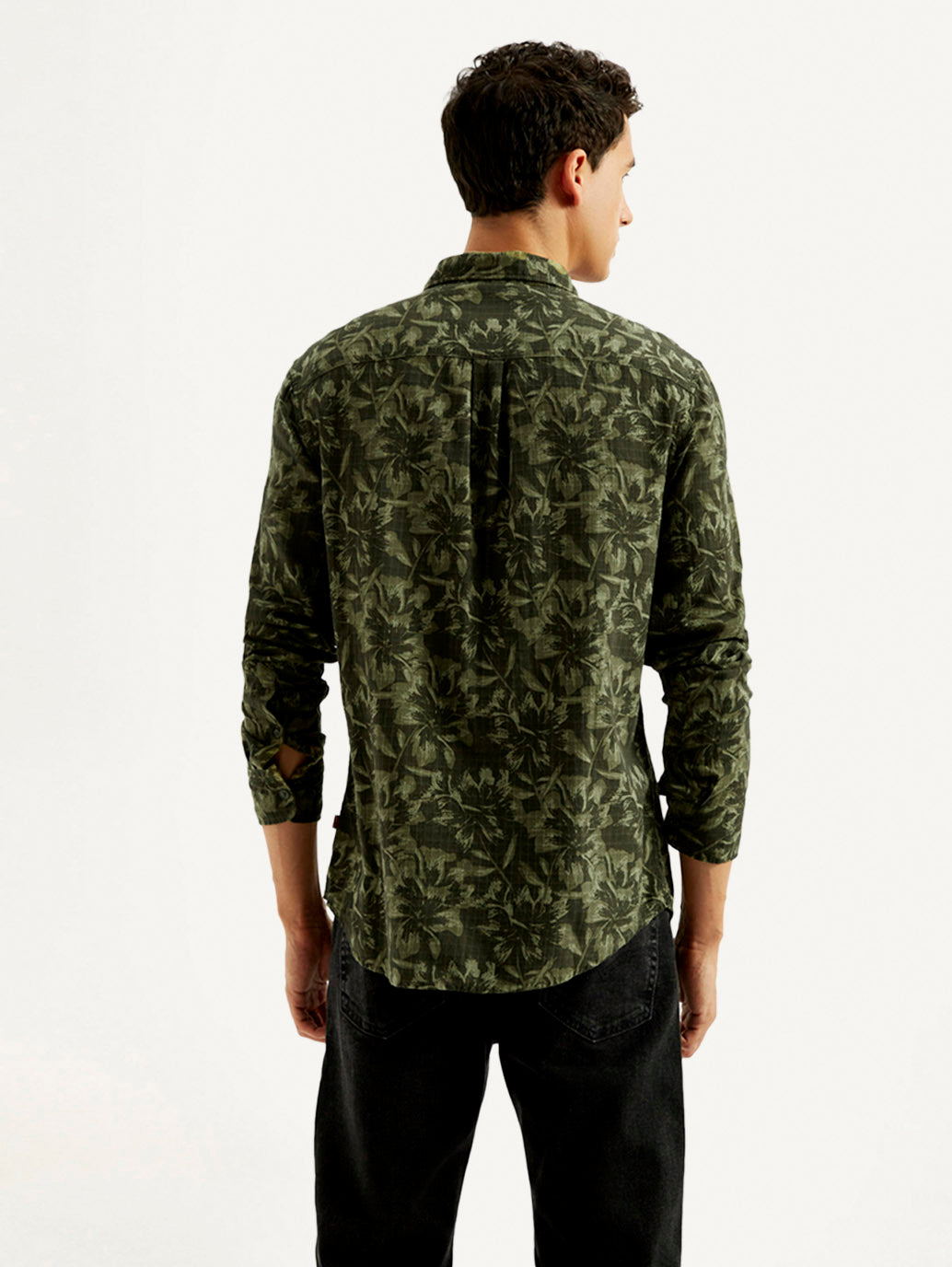 Men's Floral Slim Fit Shirt - Back View