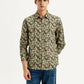 Men's Green Printed Slim Fit Shirt - Front View
