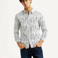 Men's Abstract White Slim Fit Shirt - Styleshot View