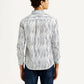 Men's Abstract White Slim Fit Shirt - Back View