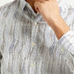 Men's Abstract White Slim Fit Shirt - Detail View