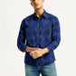 Men's Abstract Print Slim Fit Shirt - Front View