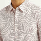 Men's Printed Off White Slim Fit Shirt - Detail View