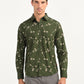Men's Floral Green Slim Fit Shirt - frount View