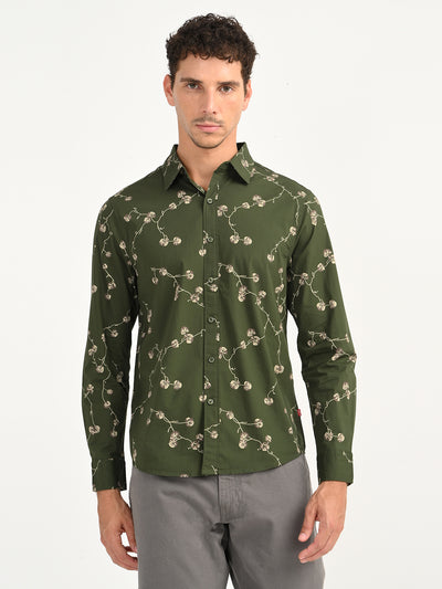 levi's Men's Floral Green Slim Fit Shirt-picture-19