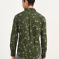 Men's Floral Green Slim Fit Shirt - back View