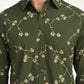 Men's Floral Green Slim Fit Shirt - deatil View