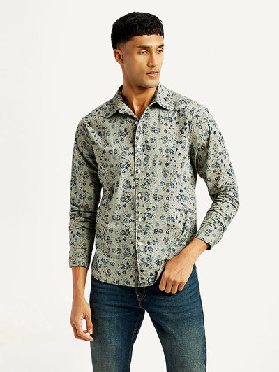 Men's Floral Print Slim Fit Shirt-image-3