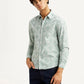 Men's Abstract Light Green Slim Fit Shirt - Styleshot View