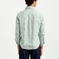 Men's Abstract Light Green Slim Fit Shirt - Back View
