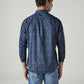 Men's Printed Slim Fit Poplin Shirt - Back View