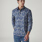 Men's Floral Slim Fit Poplin Shirt - Styleshot View