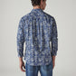 Men's Floral Slim Fit Poplin Shirt - Back View