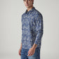 Men's Floral Slim Fit Poplin Shirt - Side View