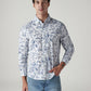 Men's Floral Slim Fit Poplin Shirt - Front View