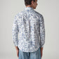 Men's Floral Slim Fit Poplin Shirt - Back View