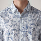 Men's Floral Slim Fit Poplin Shirt - Detail View