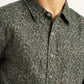 Men's Printed Olive Green Slim Fit Shirt - Detail View