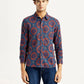 Men's Printed Multicolor Slim Fit Shirt - Front View
