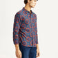Men's Printed Multicolor Slim Fit Shirt - Side View