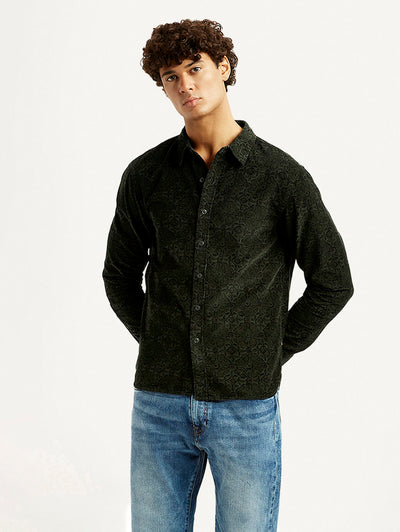 levi's Men's Jacquard Print Slim Fit Corduroy Shirt-picture-10