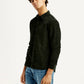 Men's Jacquard Print Slim Fit Corduroy Shirt - Side View