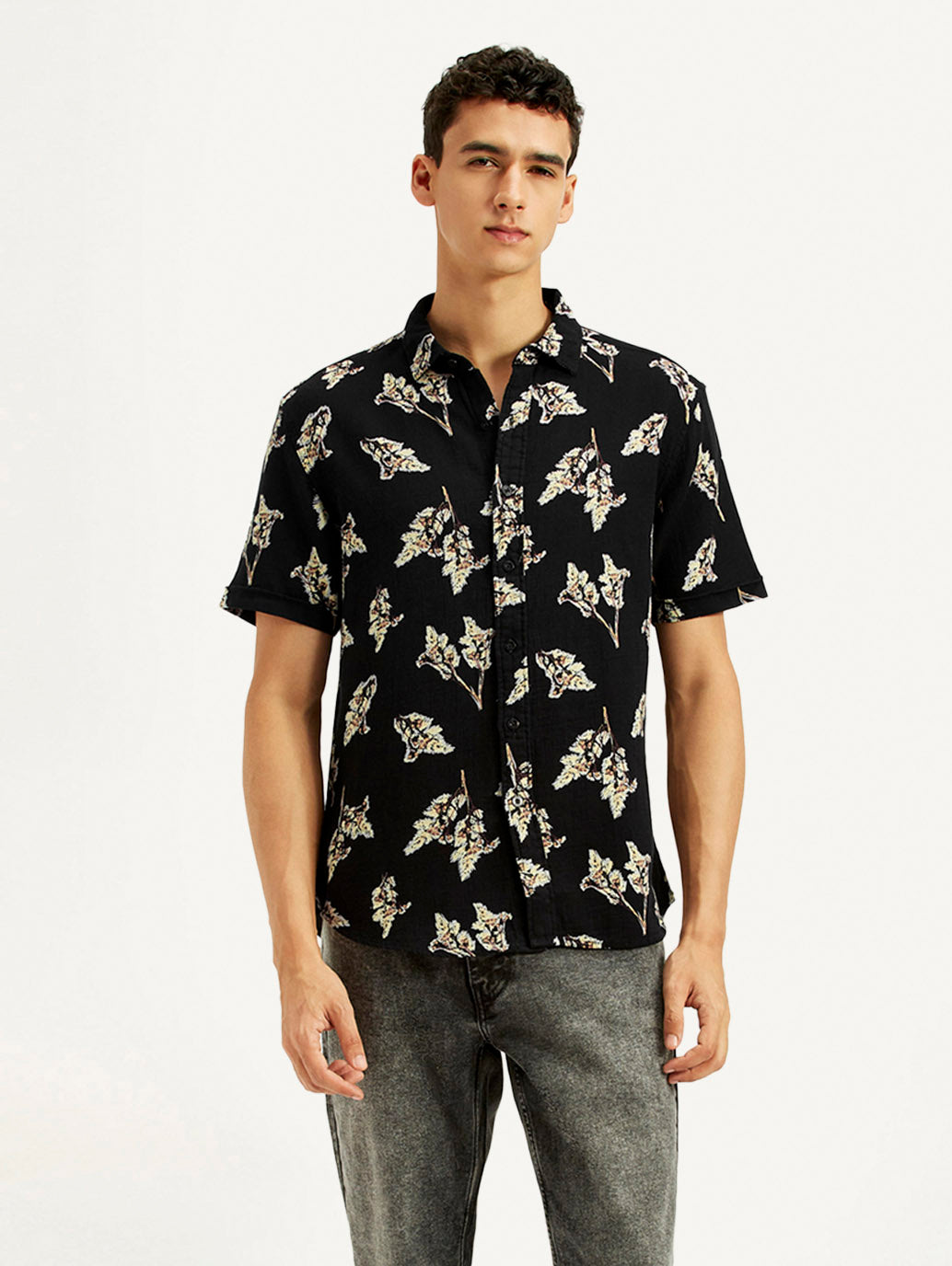 Men's Floral Slim Fit Shirt - Styleshot View