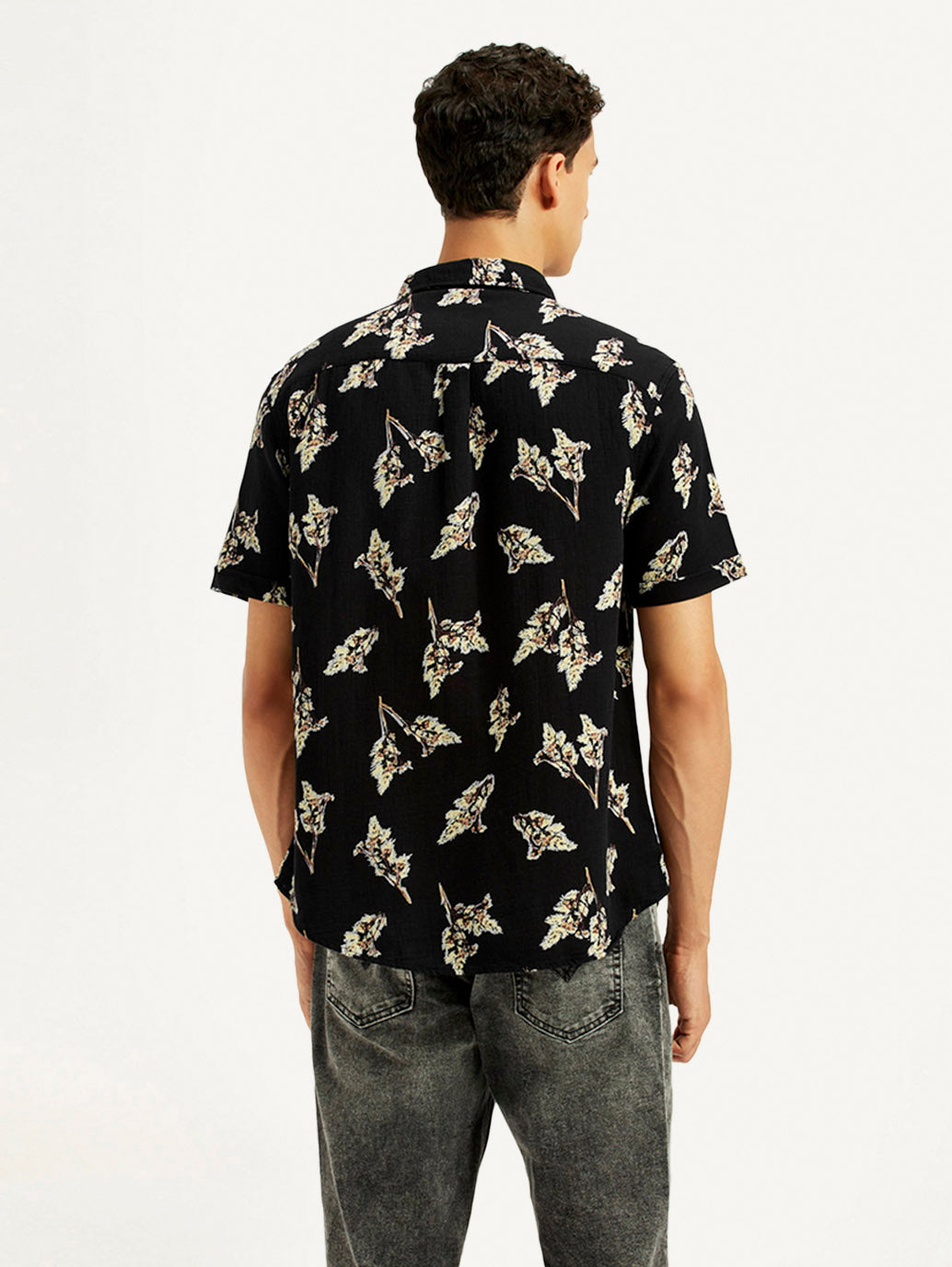 Men's Floral Slim Fit Shirt - Back View