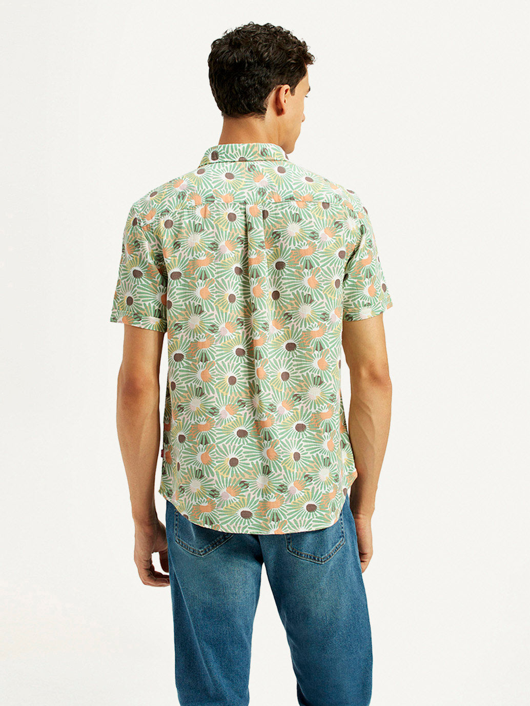 Men's Floral Slim Fit Shirt - Back View