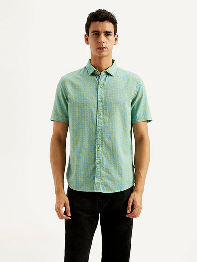 Men's Floral Slim Fit Shirt-image-4